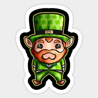 Cute Kawaii Irish Elf With Shamrock Hat For St Patricks Day Sticker